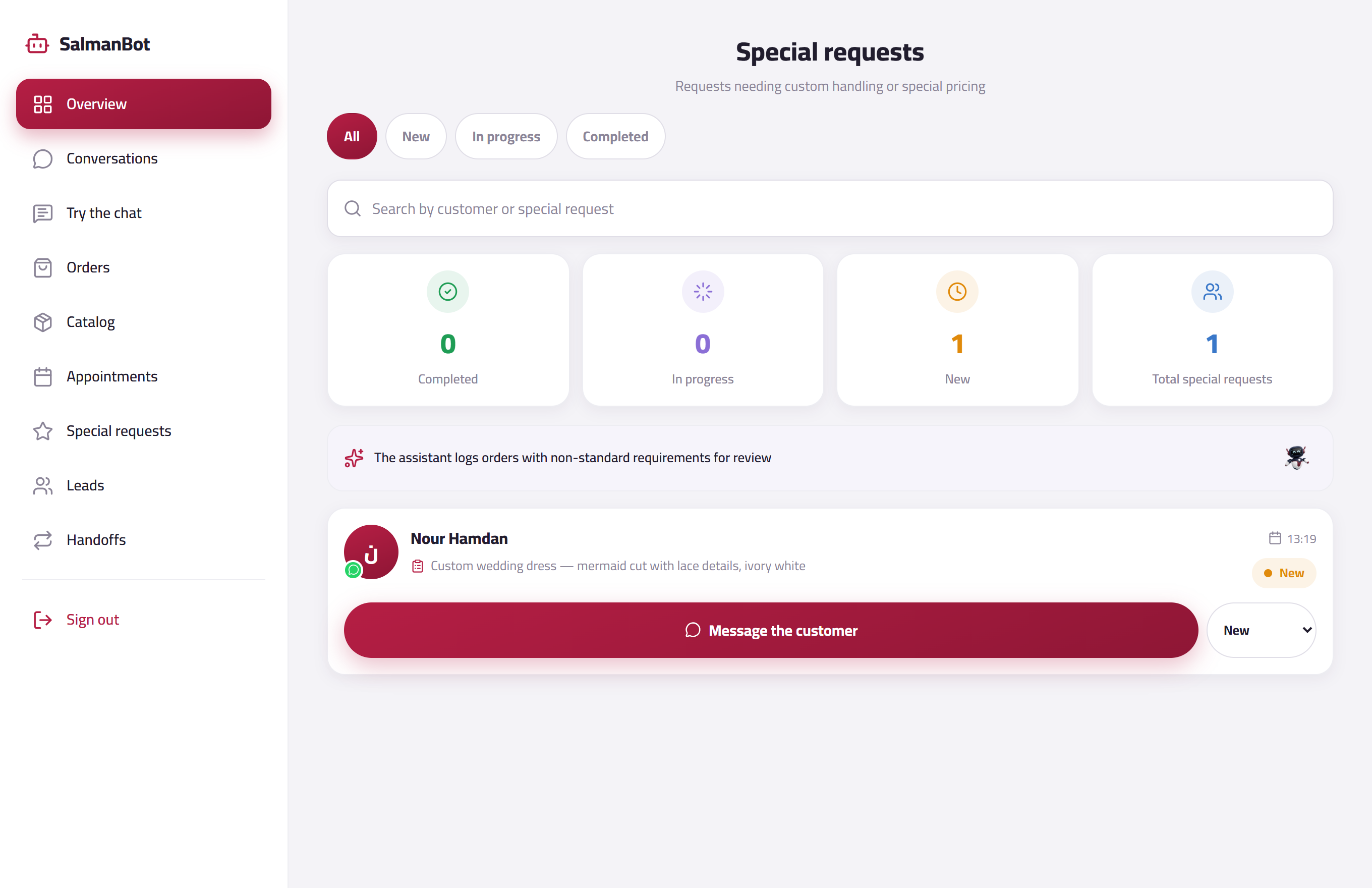 Special requests